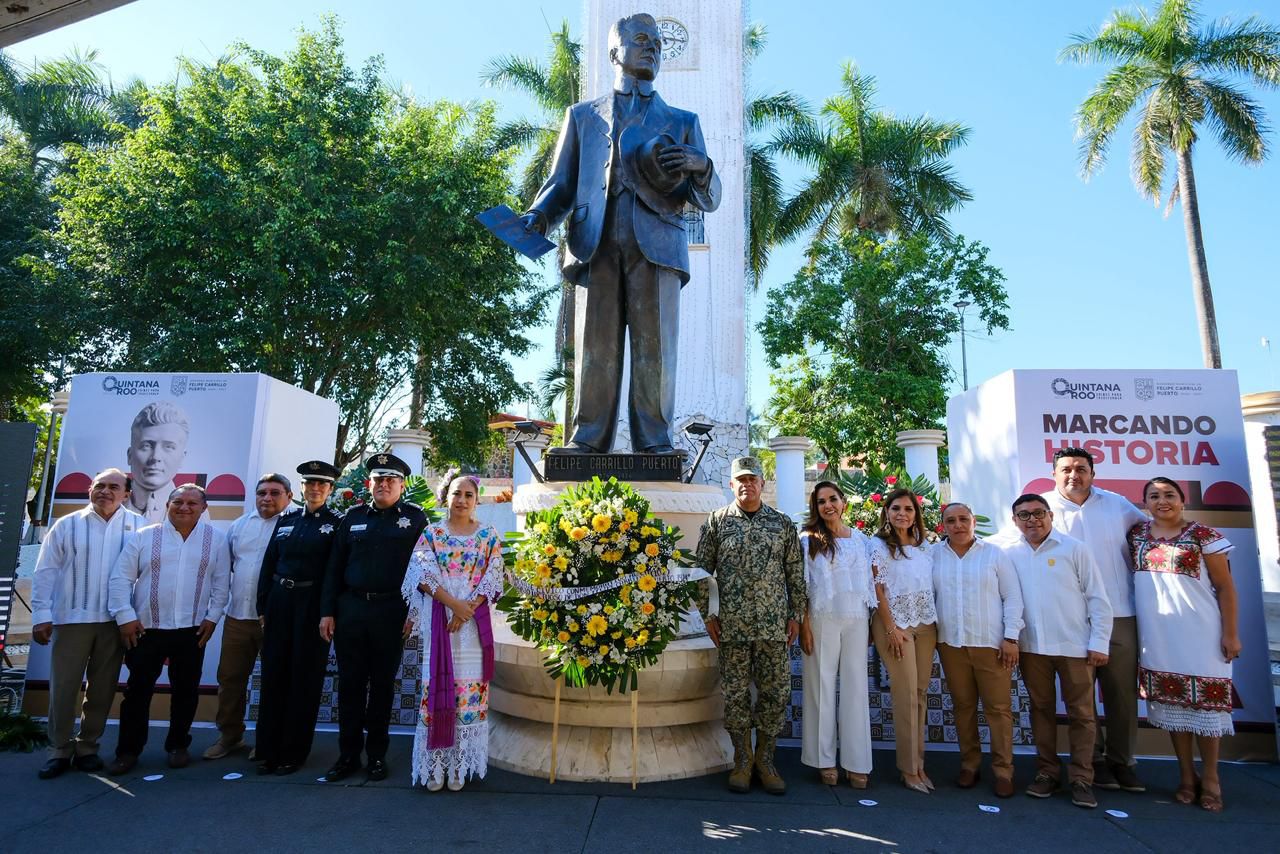 Gobernadora de Quintana Roo honra el legado de Felipe Carrillo Puerto y promete continuar su lucha por la justicia social